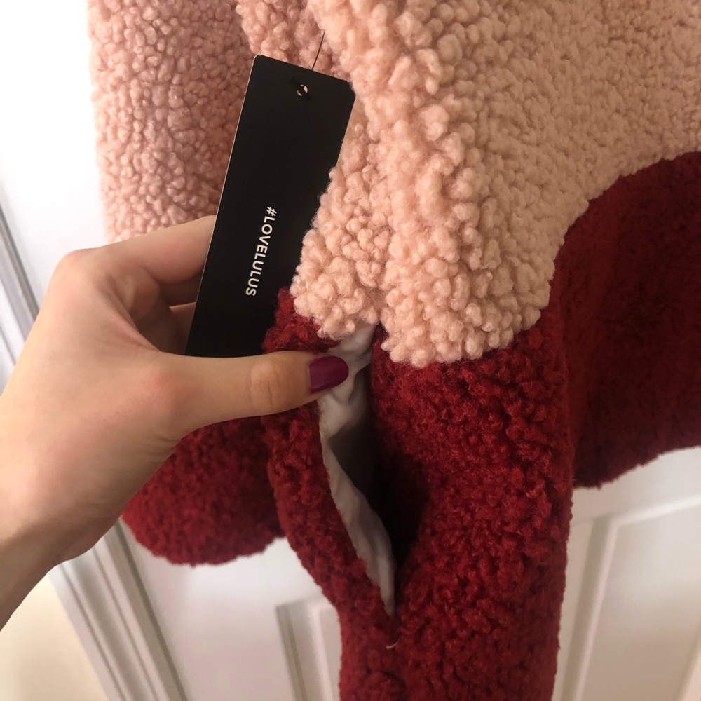 Lulus Pink Multi Color Sherpa Jacket - Picture 9 of 9